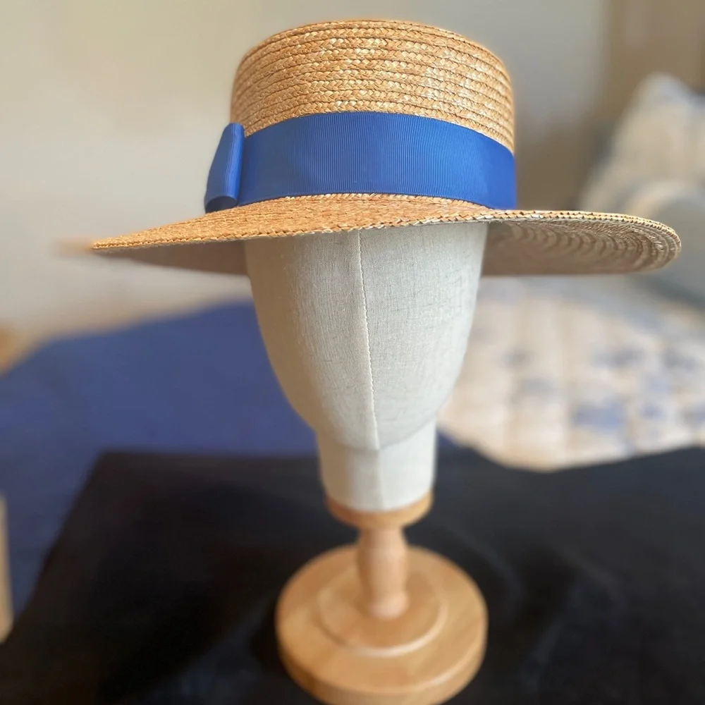 Vineyard Vine Headwear Wide Brim Straw Boater NWT - Picture 2 of 5